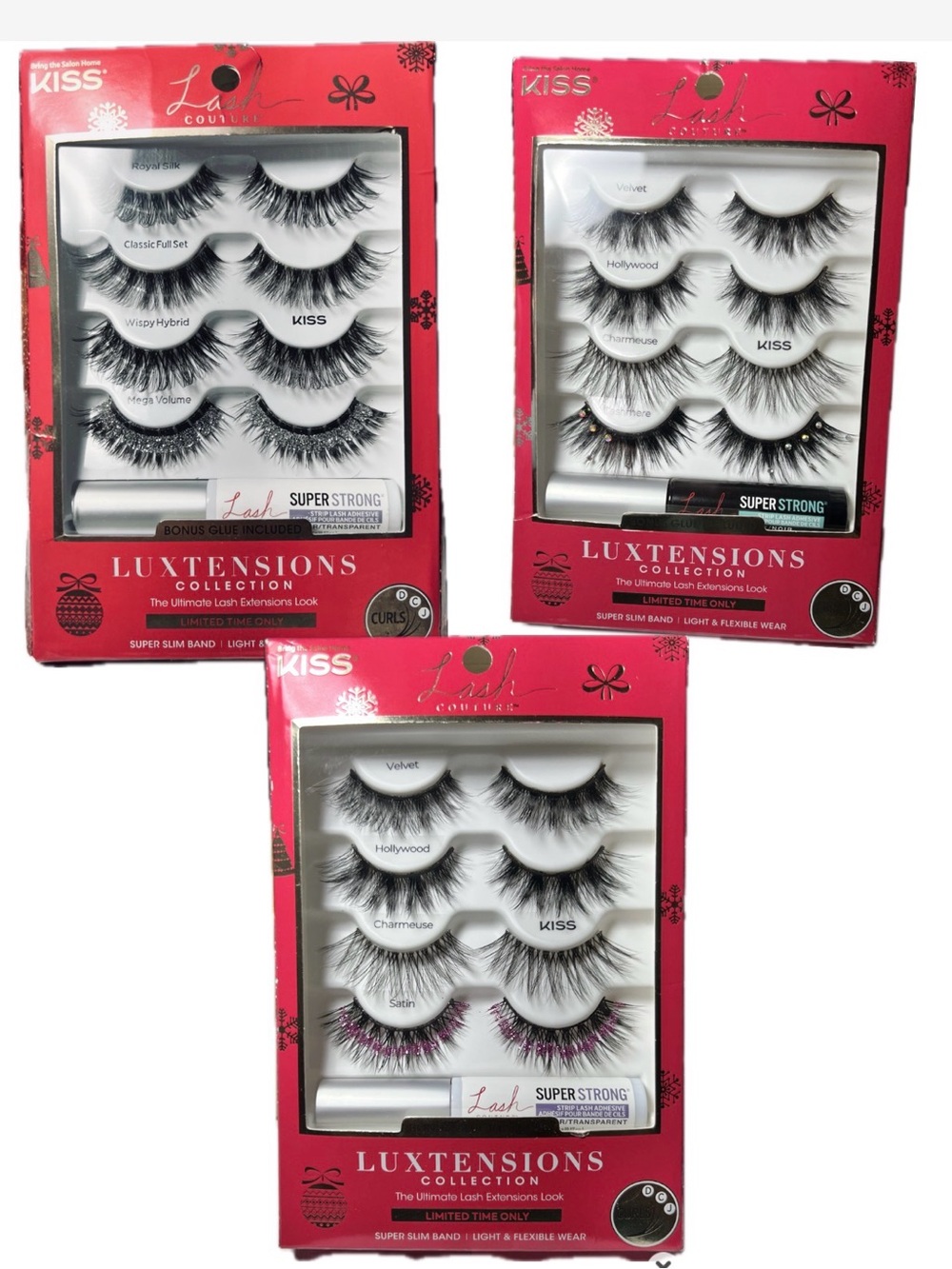 Kiss Luxtensions Multi-Pack False Eyelashes - Black & Pink Accents